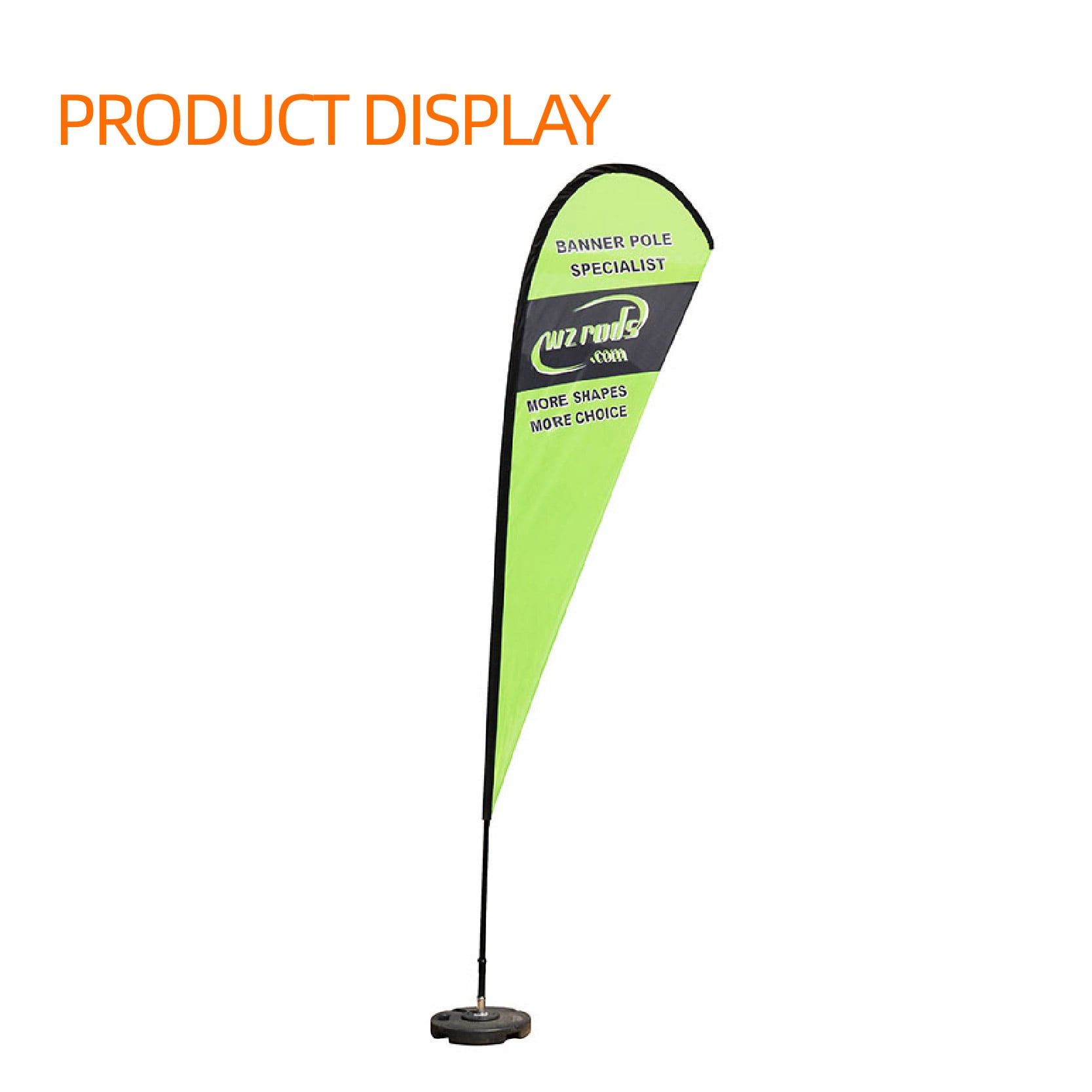 feather flags product display