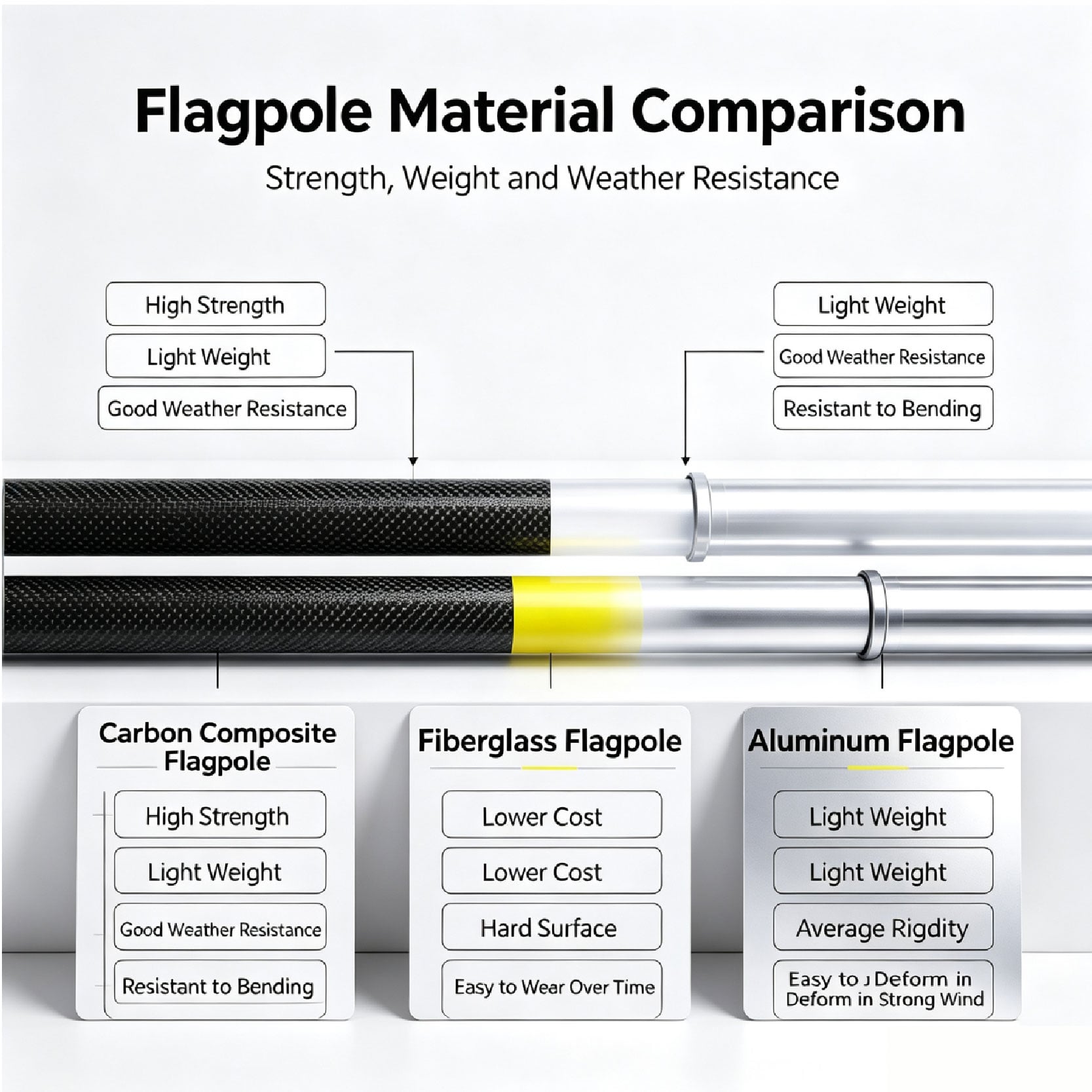 Wzrods flagpole material comparison