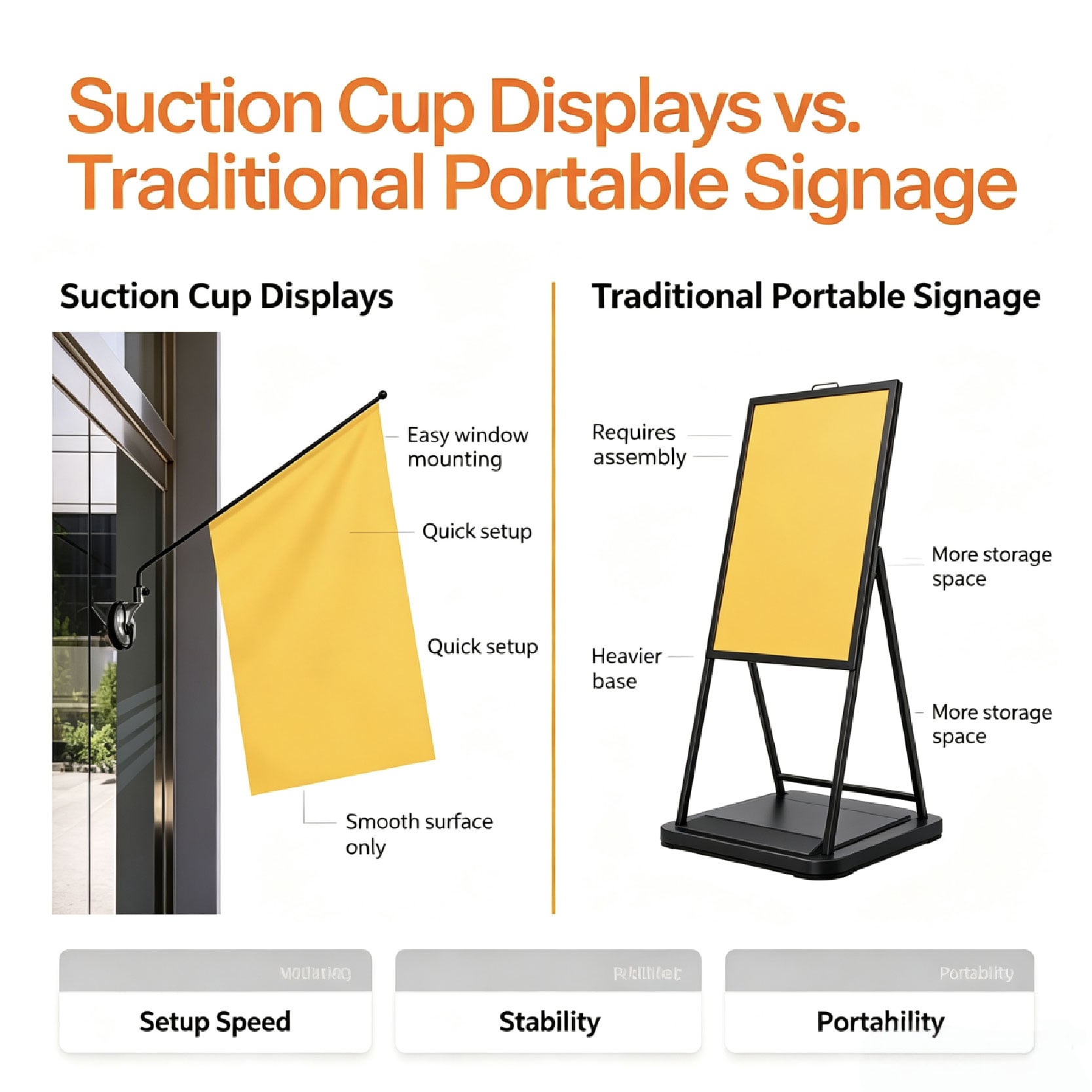 scution cup banner vs. traditional portable signage