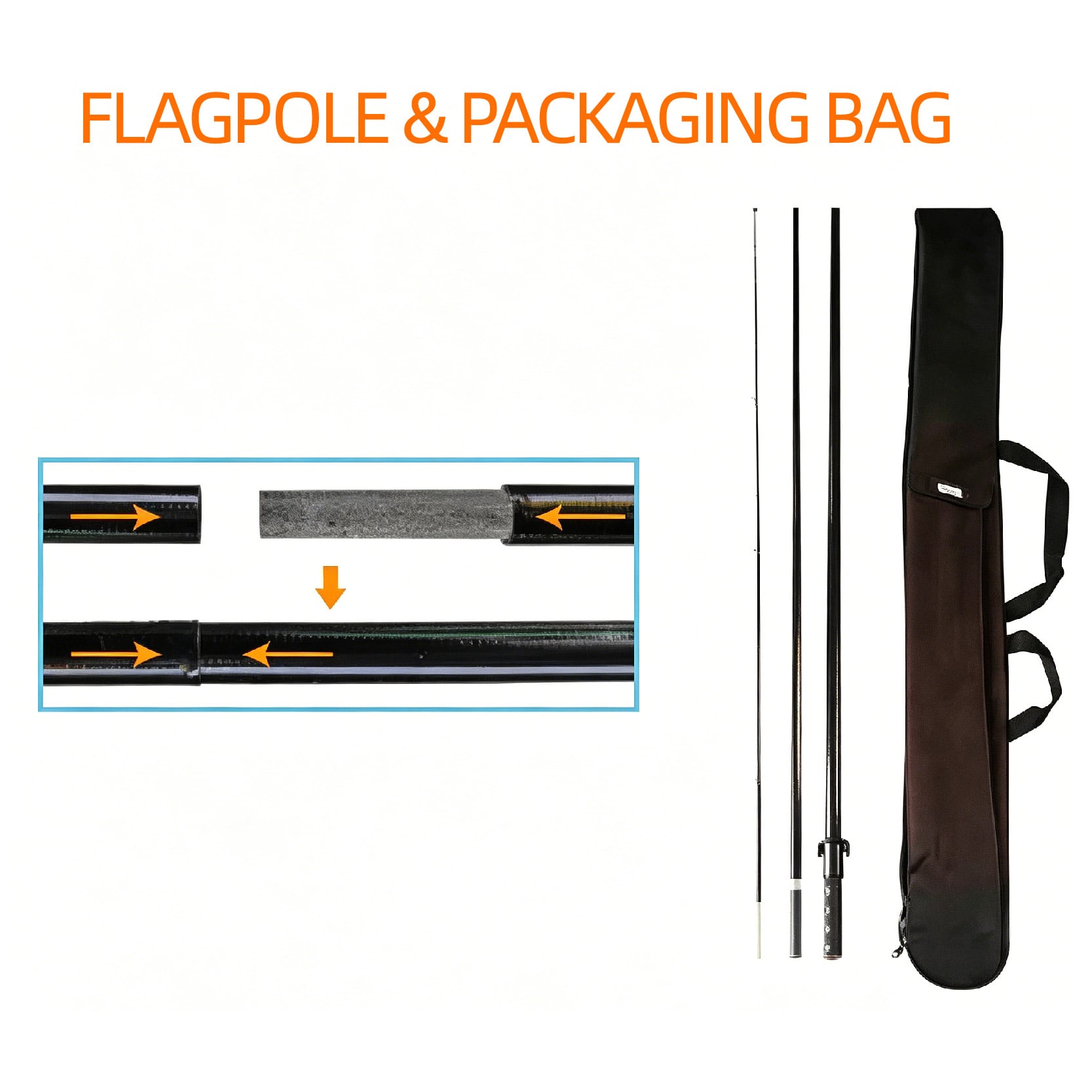 SF banner flagpole & packing bag display from Wzrods factory