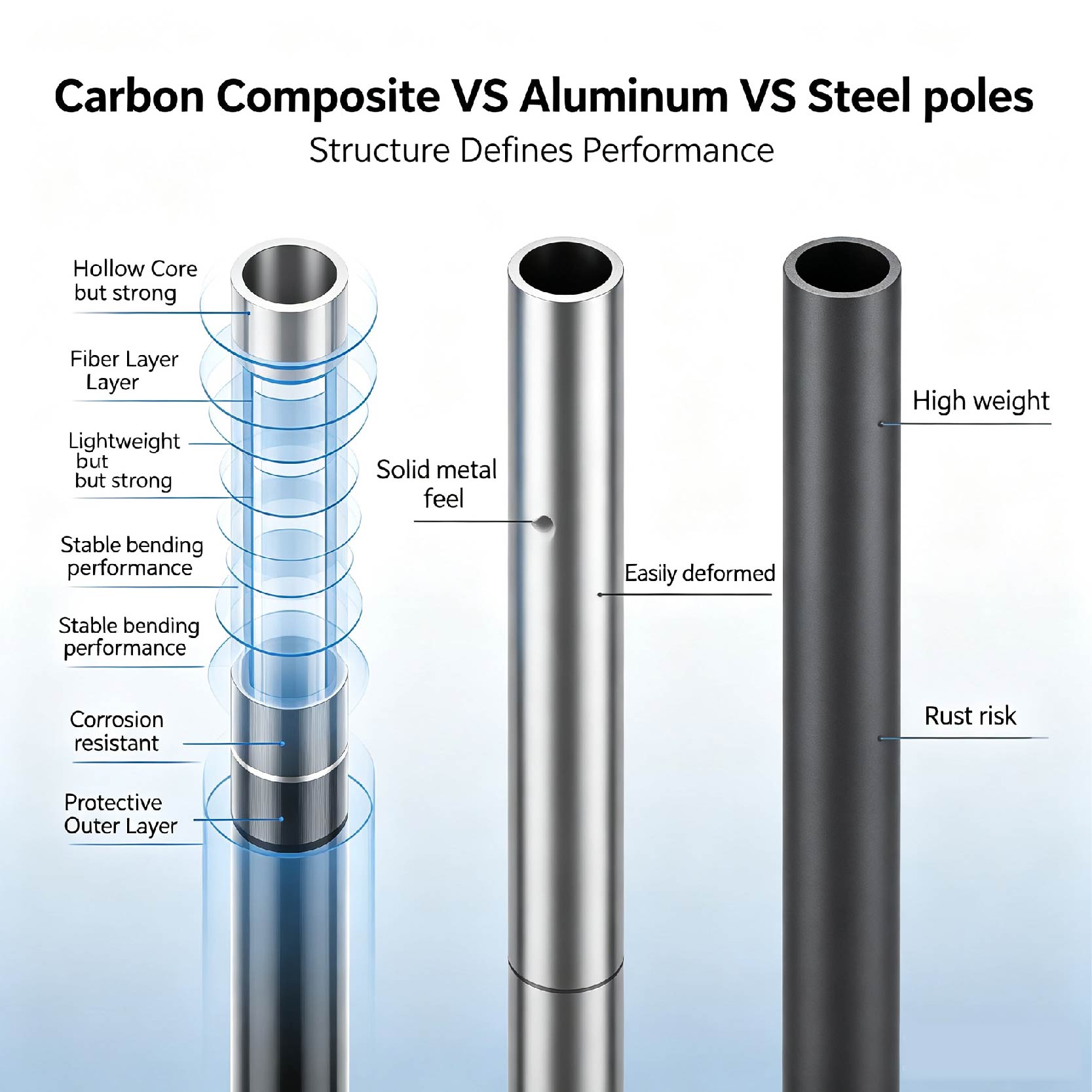 Carbon Composite vs. Aluminum vs. Steel