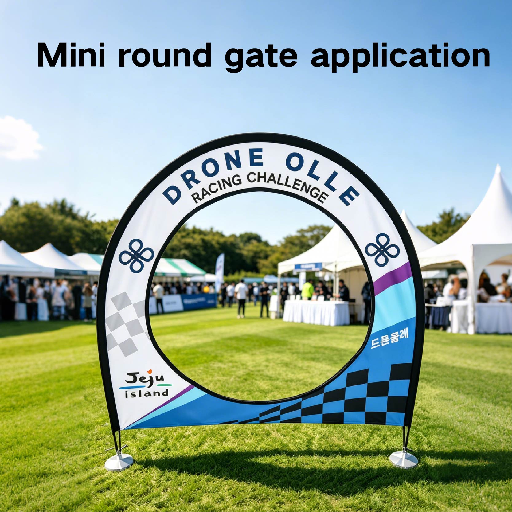 drone racing round gate application display
