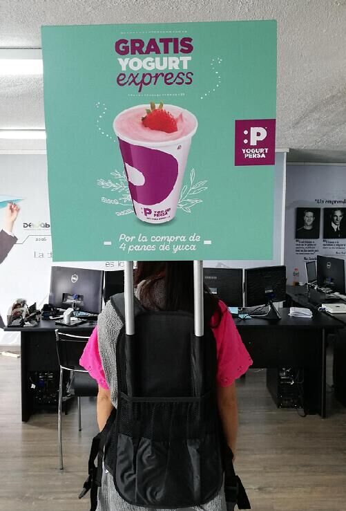 backpack banner from board application display