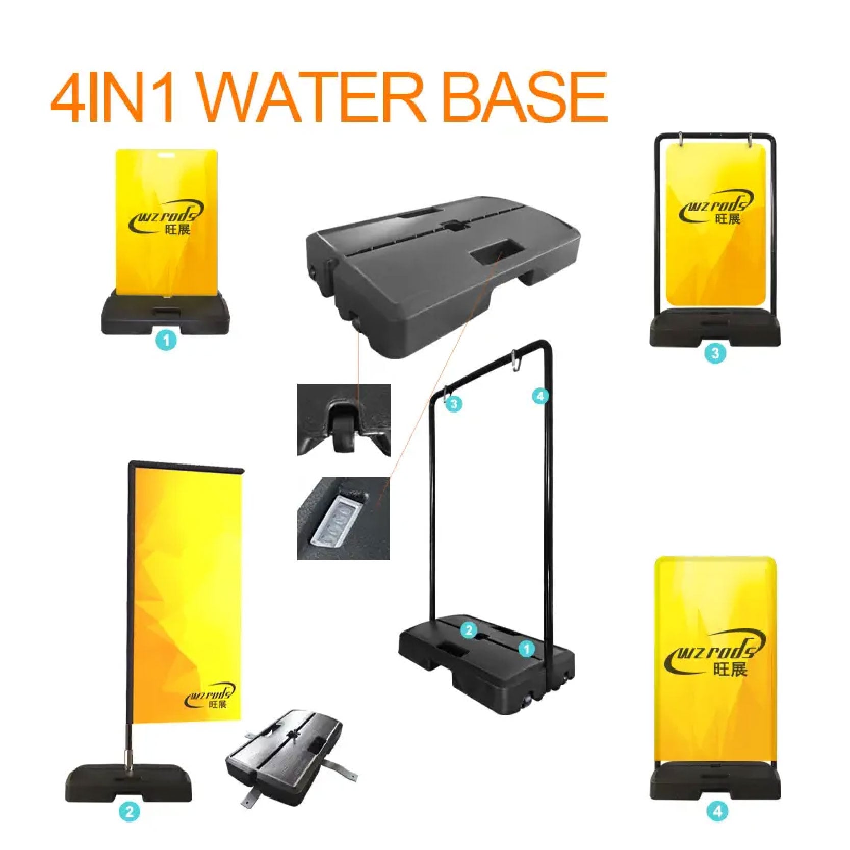 4-in-1 water tank base usage from Wzrods design and manufacturer