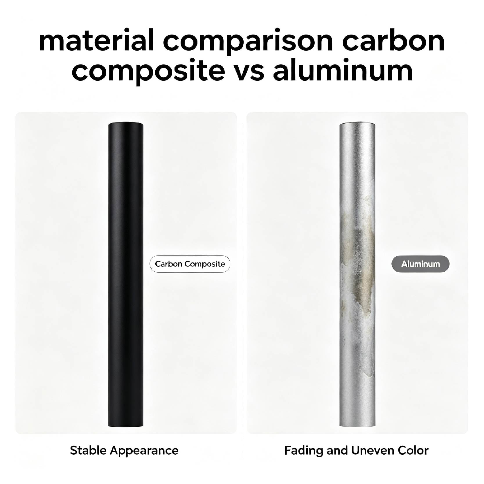 material comparison carbon composite fibre vs aluminum vs fiberglass