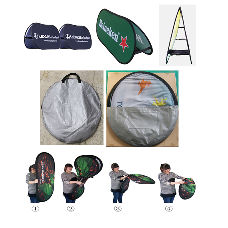 Pop Up Vertical Banner Display And Storage Steps