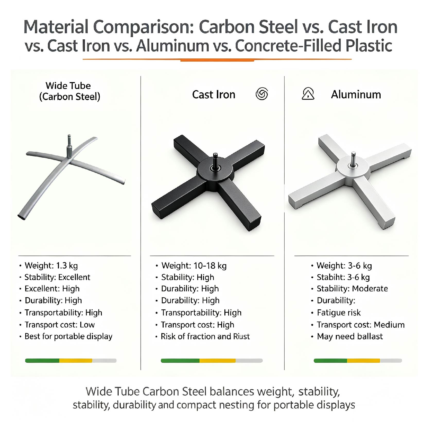 Material Comparison: Carbon Steel vs. Cast Iron vs. Aluminum