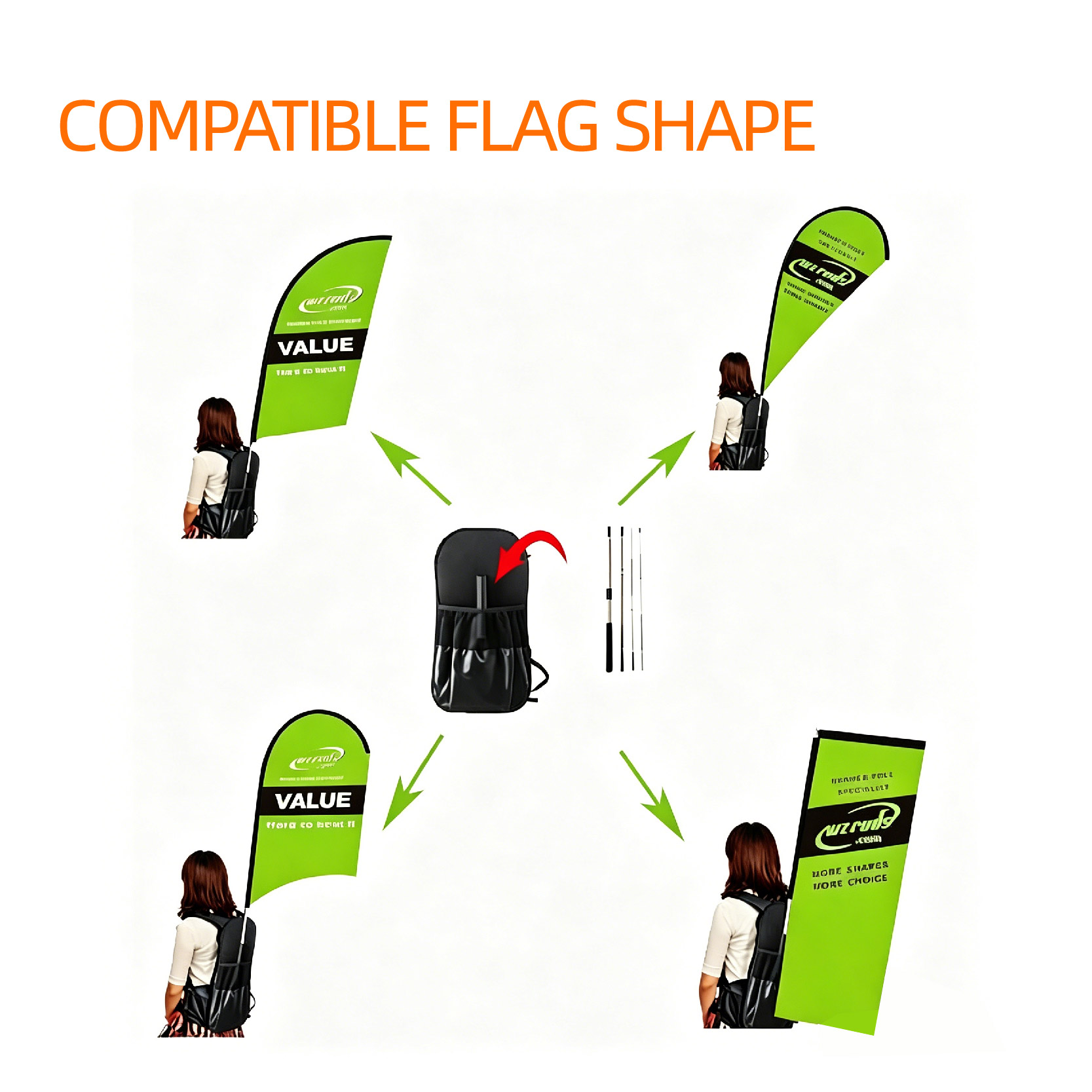 budget backpack flag differernt shapes display from WZRODS