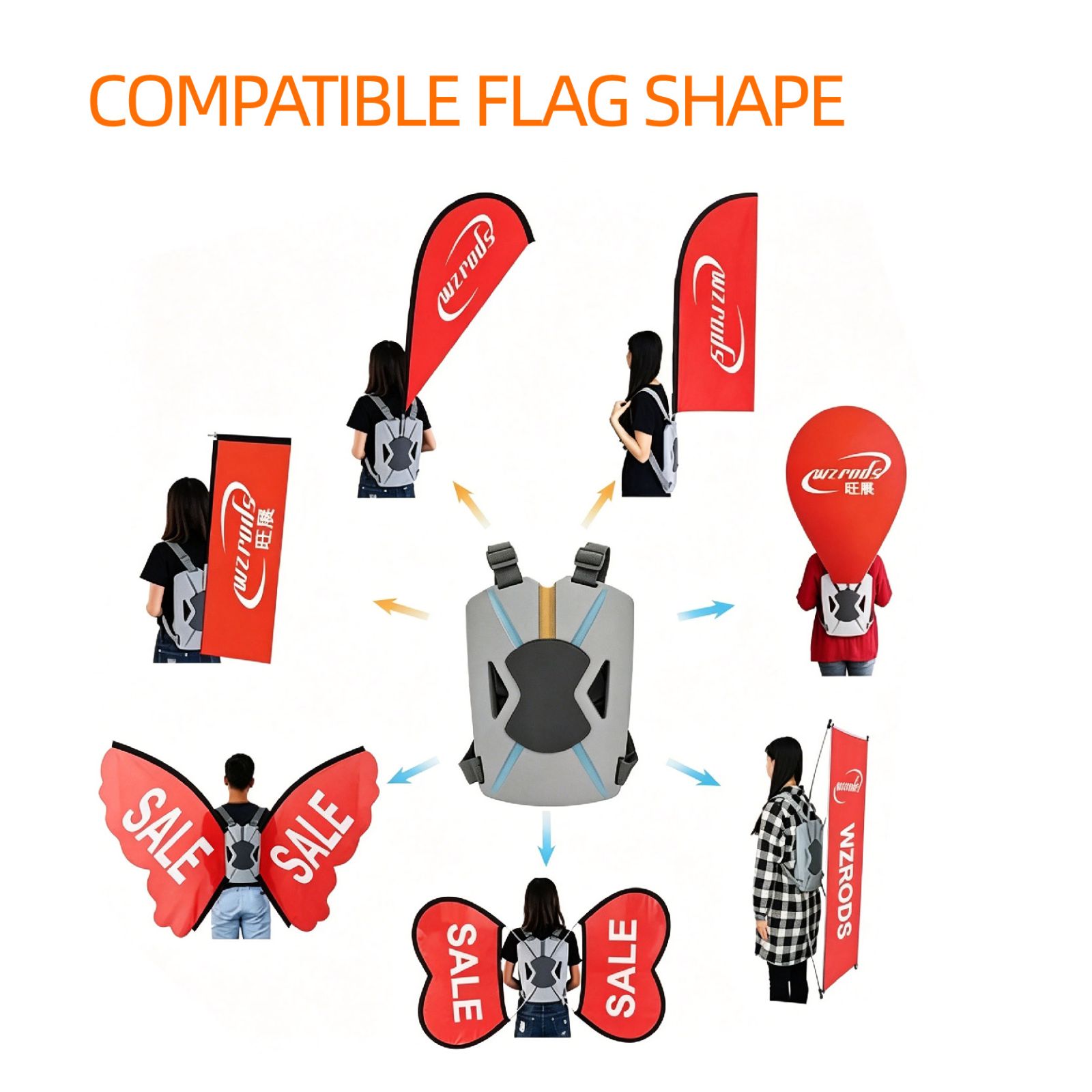 Backpack flag HDPE