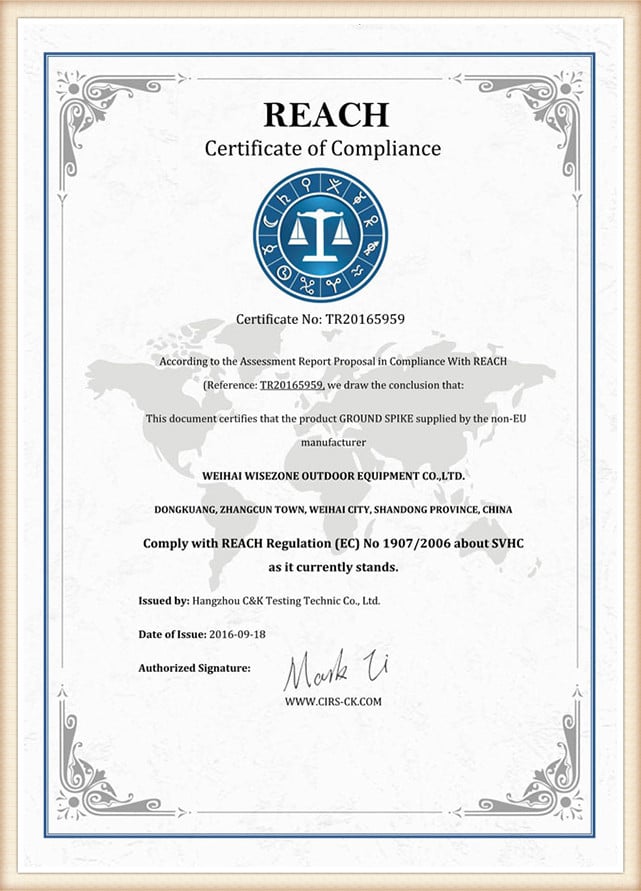 REACH Certificate